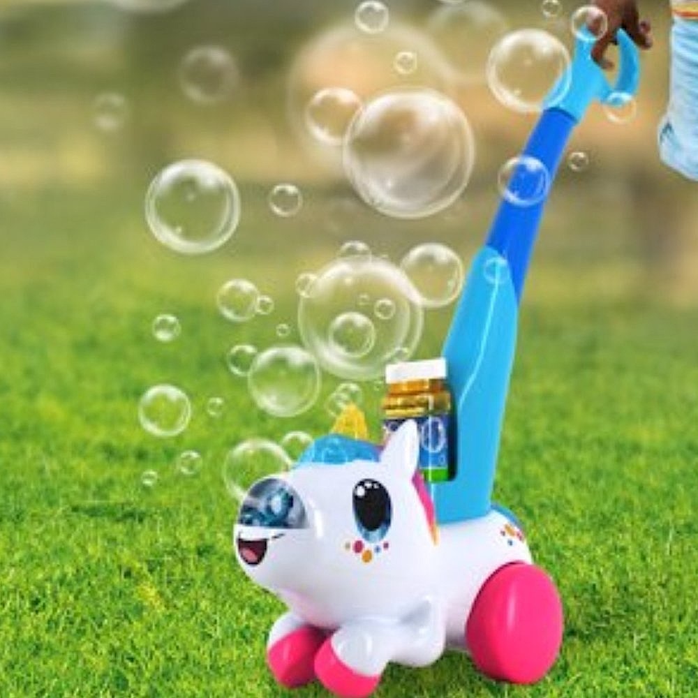 Play Day Unicorn Push Bubble Blower And Bubble Solution 2+ NEW